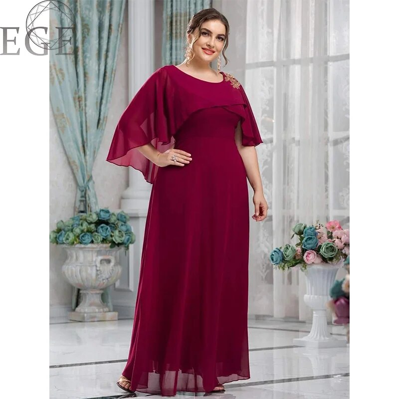 Women's Plus Size Mesh A-Line Sequin Embroidery Evening Dress