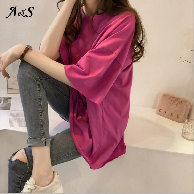 Oversized Women T-shirt Casual O-neck