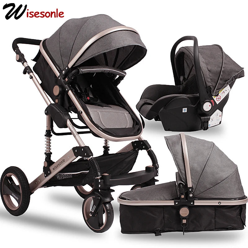 Wisesonle baby stroller double-sided use two-way 3-in-1 car seat cradle foldable