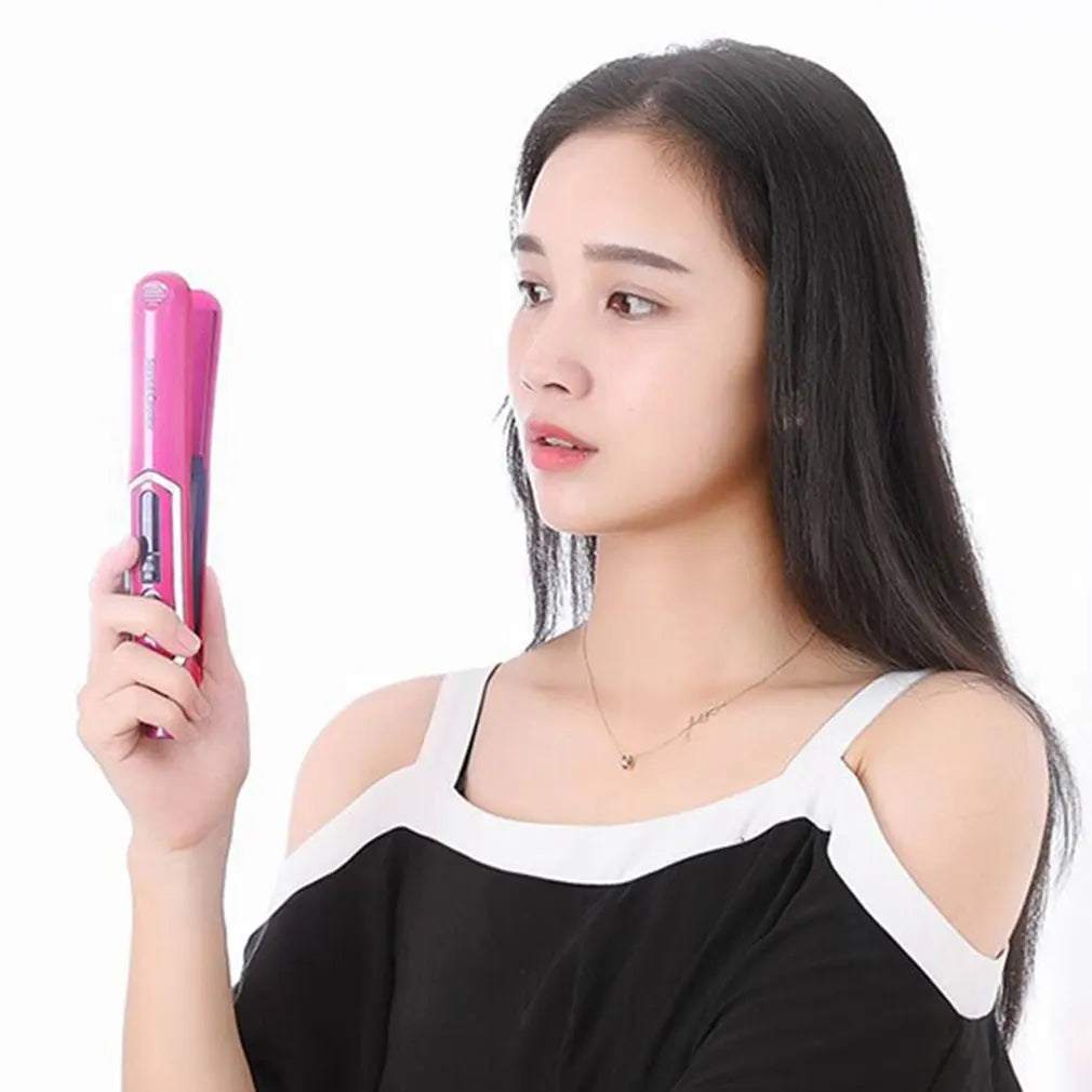 Hair Straightener USB Temperature Adjustable Straightening Iron with Charging Base