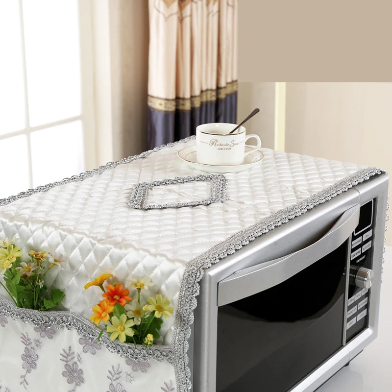 Lace Fabric Dust Cover Microwave Case Towel