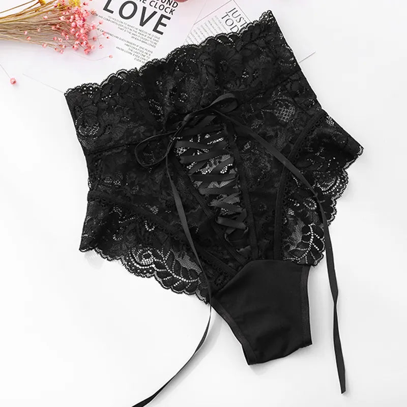 Women High Waist Lace Thongs and G Strings Underwear Ladies  Lingerie