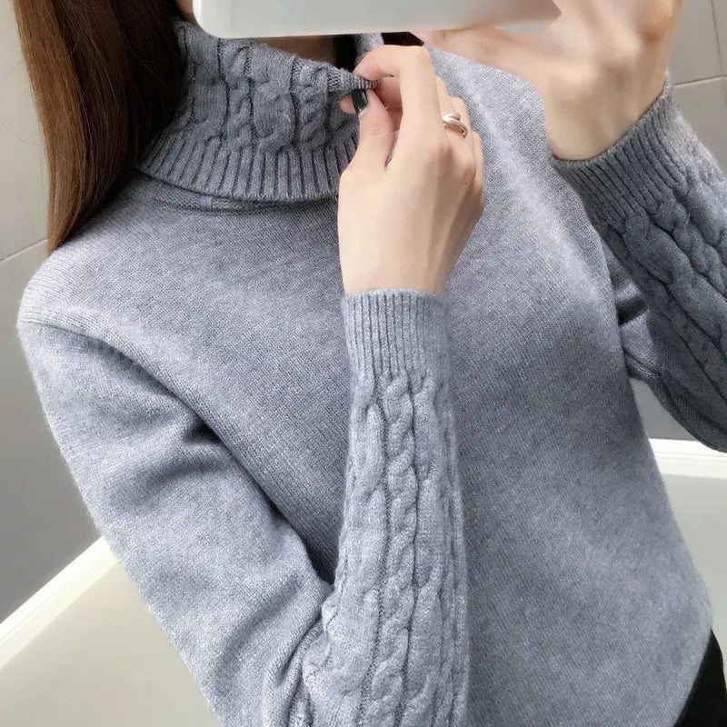 Women Pullovers Autumn Winter  Long Sleeves Thick Warm Sweater