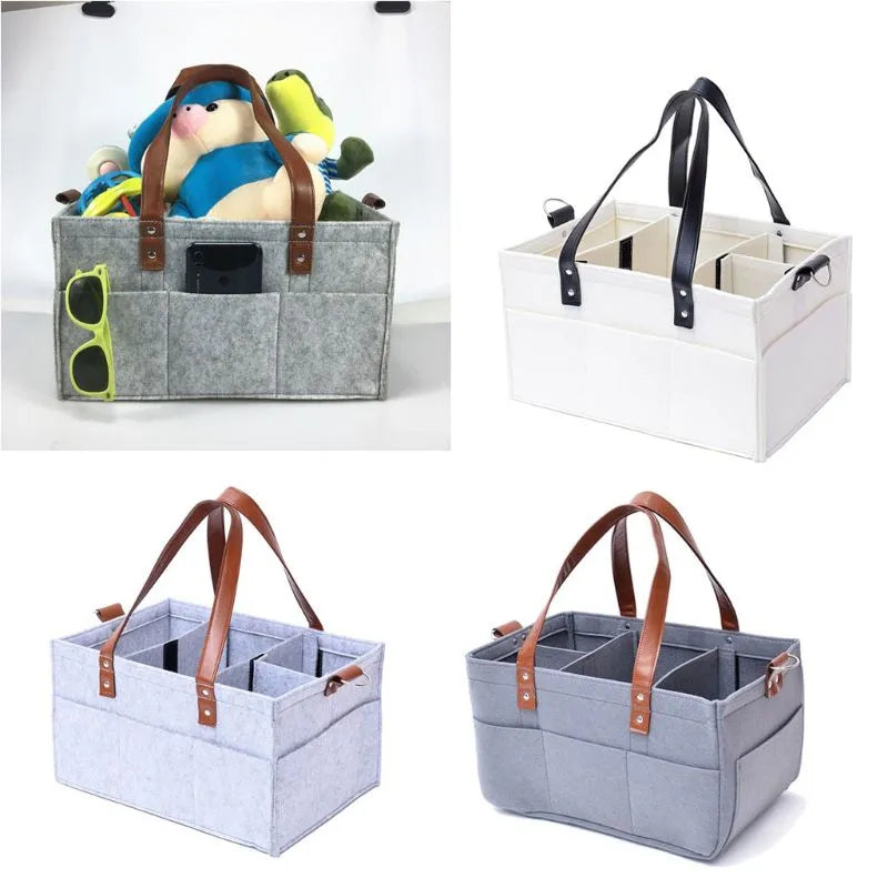 High capacity Layered Storage Nappy Caddy Organiser Baby Box Storage Portable Car Organizer Newborn Essentials Baby Mummy bag