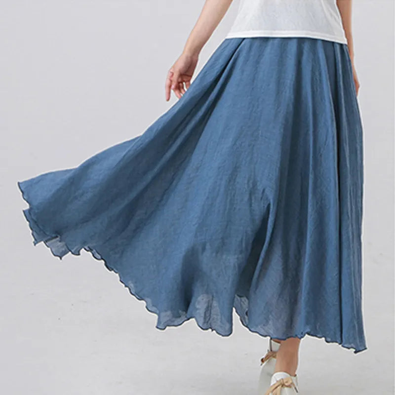 Casual Elastic High Waist Quality Maxi Skirt