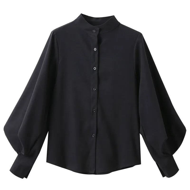 Big Lantern Sleeve Stand Collar Shirts