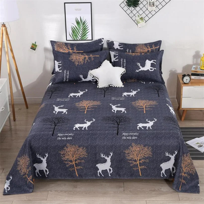 Nordic Leaf Pattern 3pcs Bedding Sheet