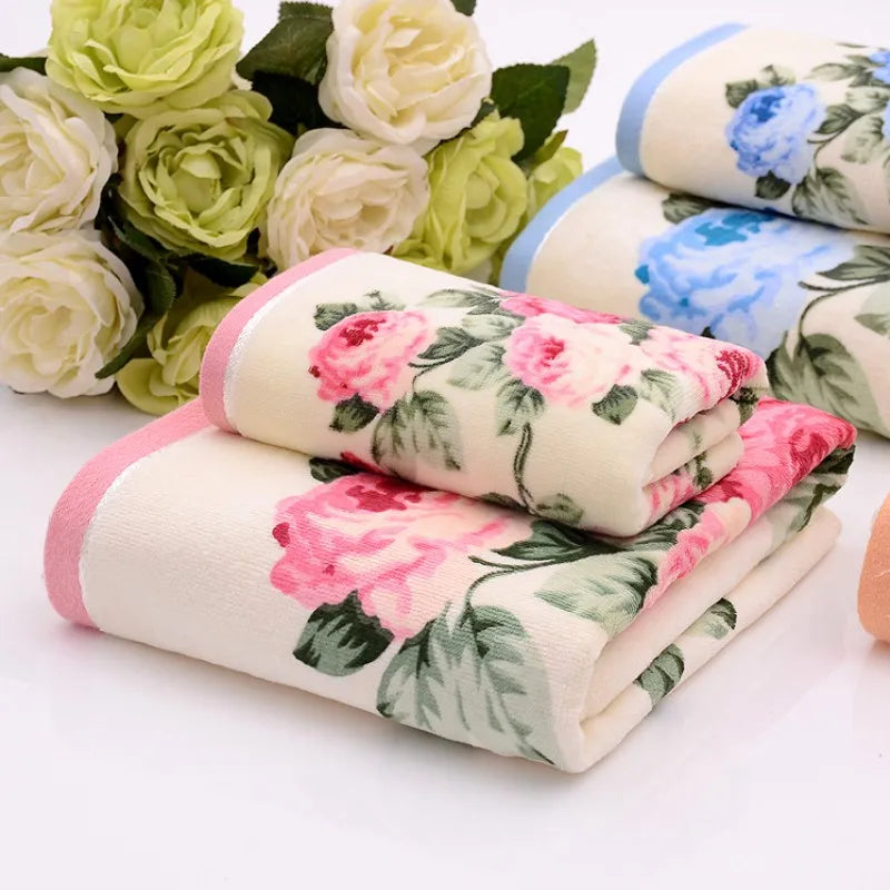 Women Peony Bathroom Towel