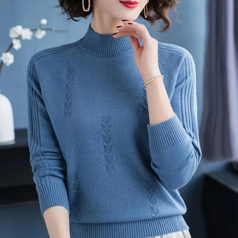 Women Sweaters Casual Loose Long Sleeve Solid Color Female Jumper