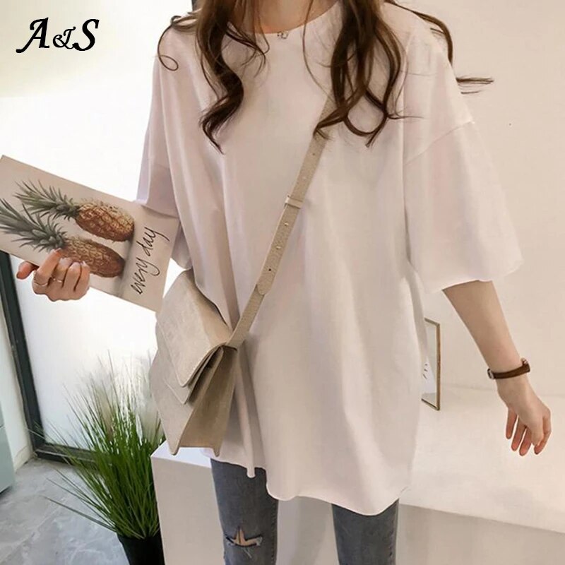 Oversized Women T-shirt Casual O-neck