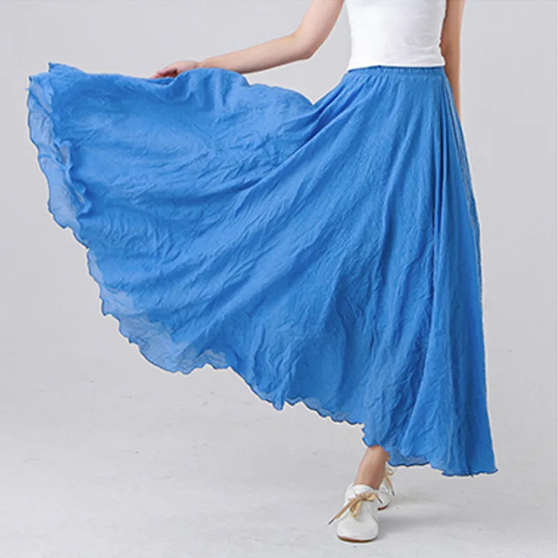 Casual Elastic High Waist Quality Maxi Skirt