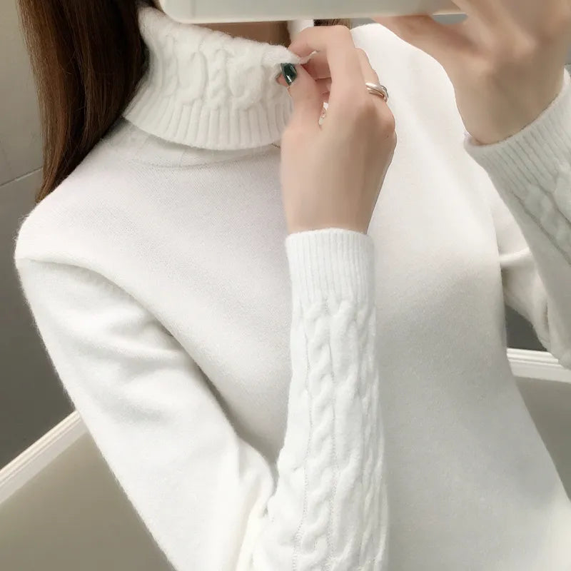 Women Pullovers Autumn Winter  Long Sleeves Thick Warm Sweater