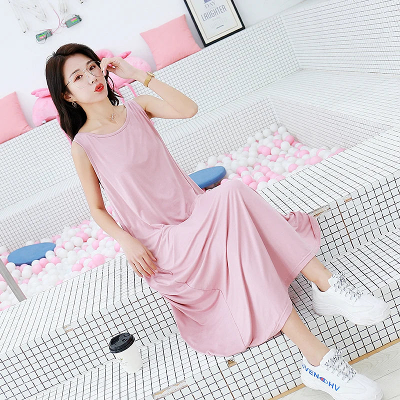 Sexy Lingerie Sleeveles Long Nightgown For Women