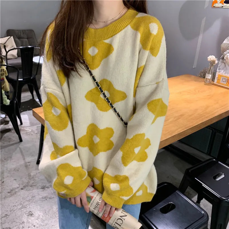 New Flower over size Sweaters