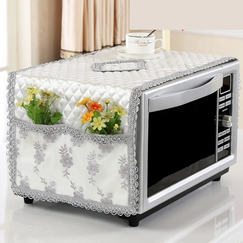 Lace Fabric Dust Cover Microwave Case Towel