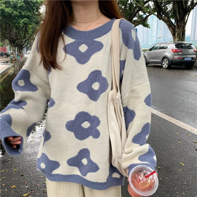 New Flower over size Sweaters