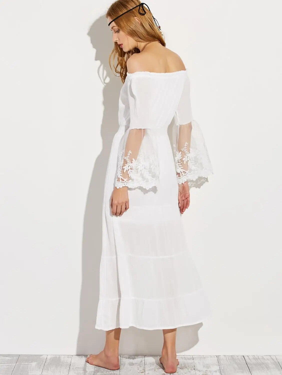 Long boho off shoulder dress