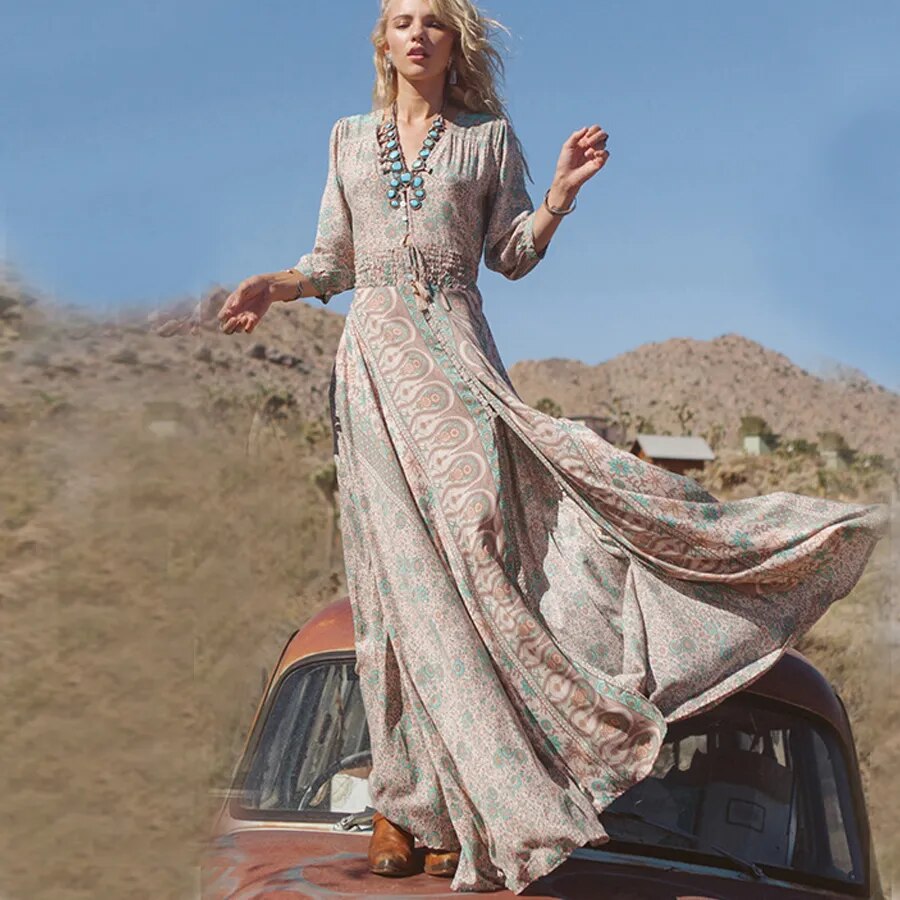 Chiffon V-neck Gypsy dresses