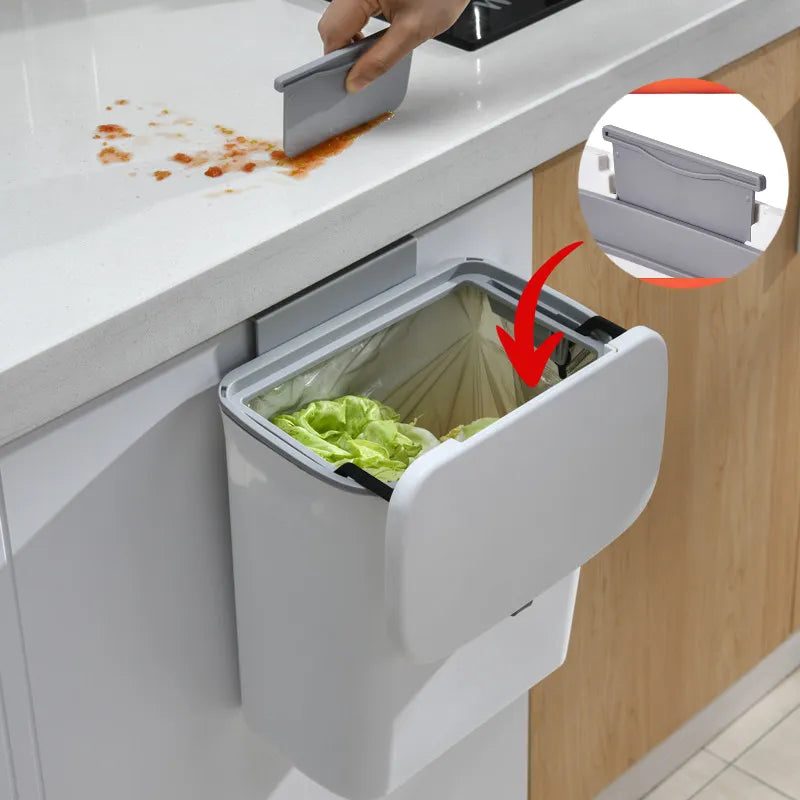 Kitchen Recycling Garbage basket Wall Mounted Trash Bin with lid