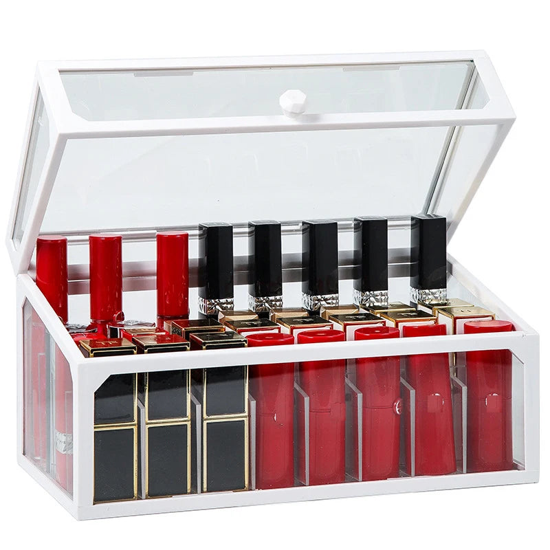 Makeup Organizer With Cover Nail Polish Lipstick Holder