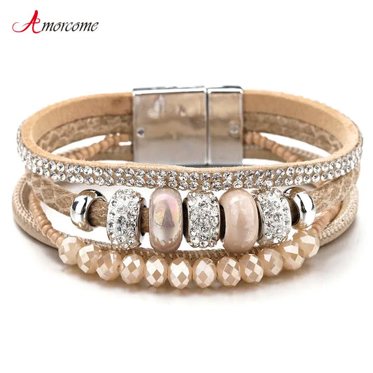 Amorcome Multilayer Leather Bracelet