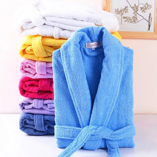 Men Women 100% Cotton Terry Bathrobe Towel