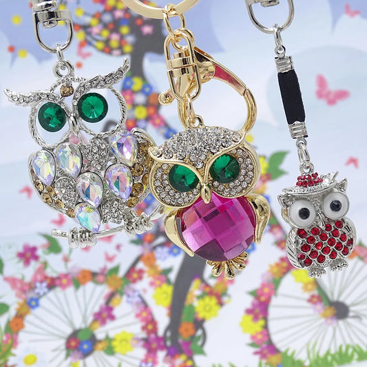 Jewelry Keychain Owl Keyring Gift Wallet Car Pendant