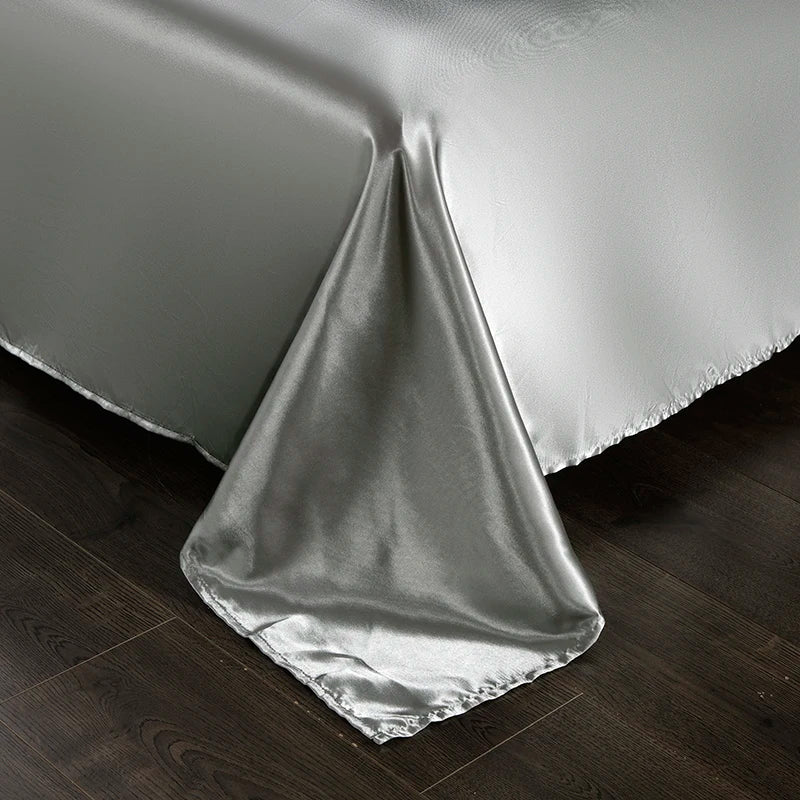 Flat Sheet Solid Color Satin Bed Sheet