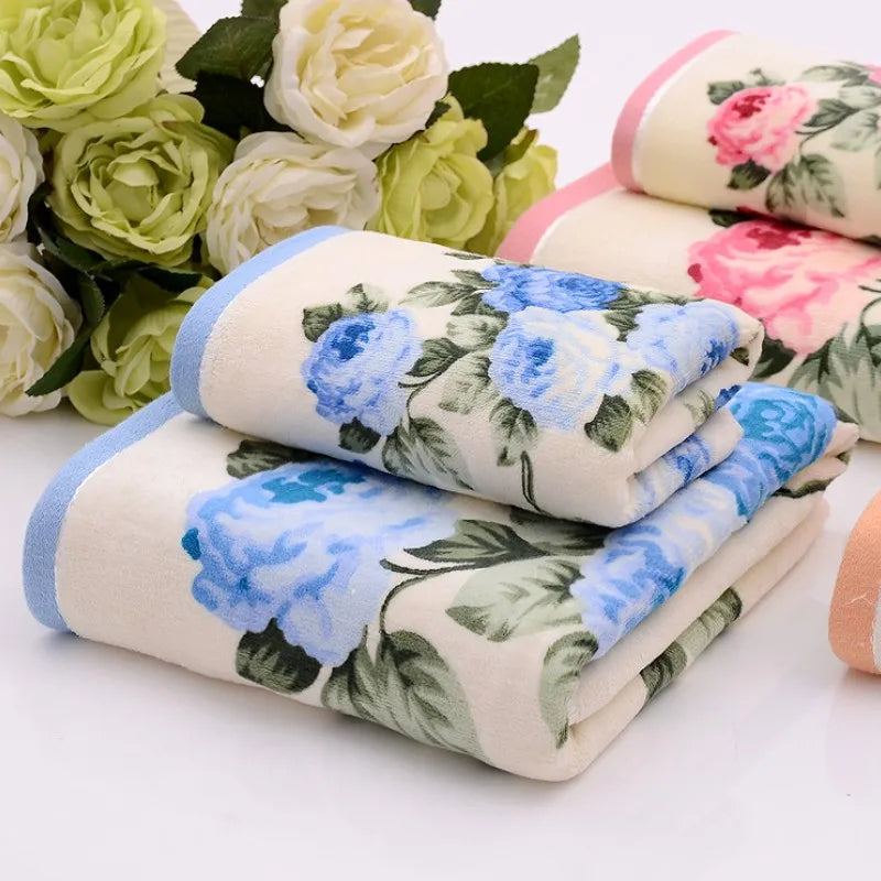 Women Peony Bathroom Towel