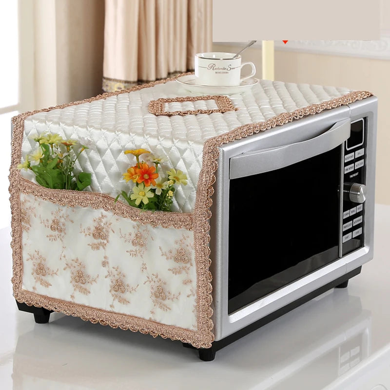 Lace Fabric Dust Cover Microwave Case Towel