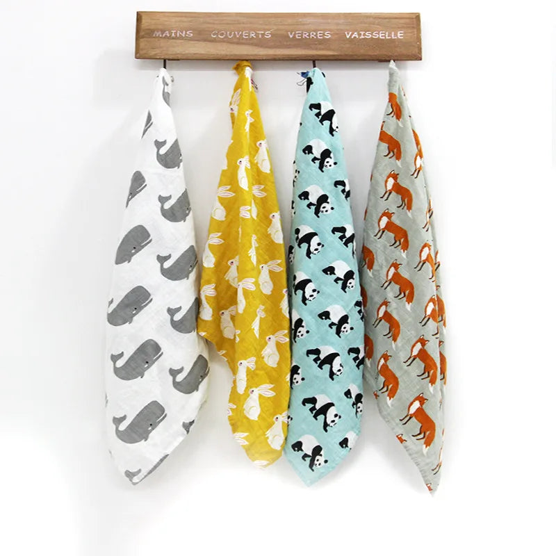 Muslin Cotton Baby Towels - Swaddle, Bath, Feeding