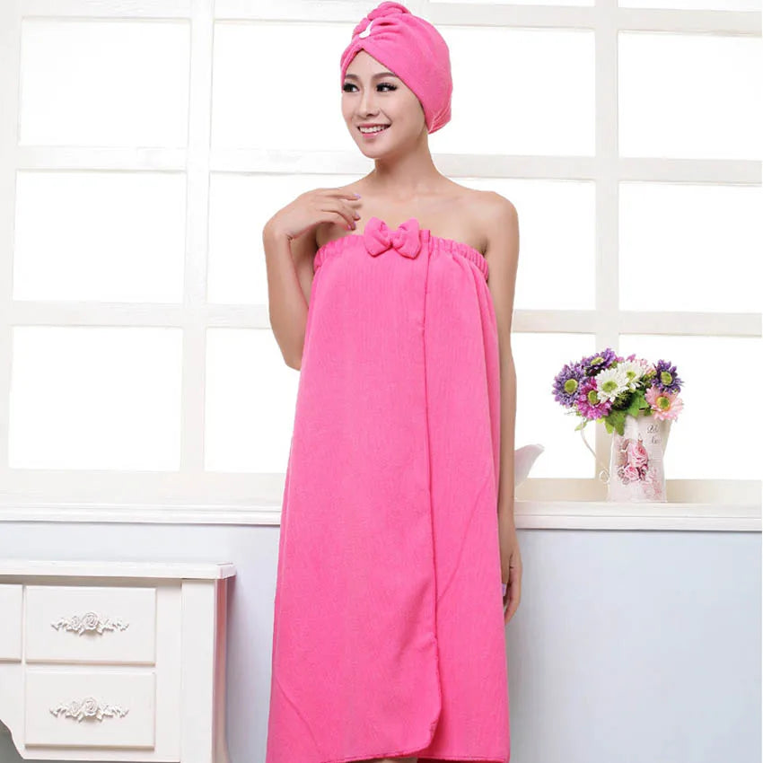 Magic Microfiber Bath Towel Skirt for Women - 145x75cm