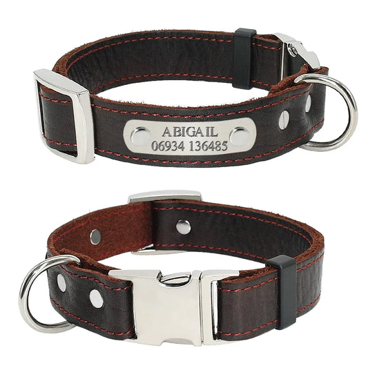 Customized Dog Collars Genuine Leather