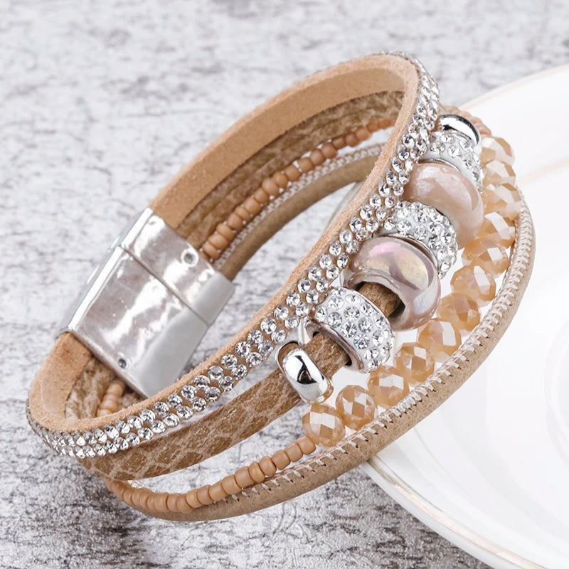 Amorcome Multilayer Leather Bracelet