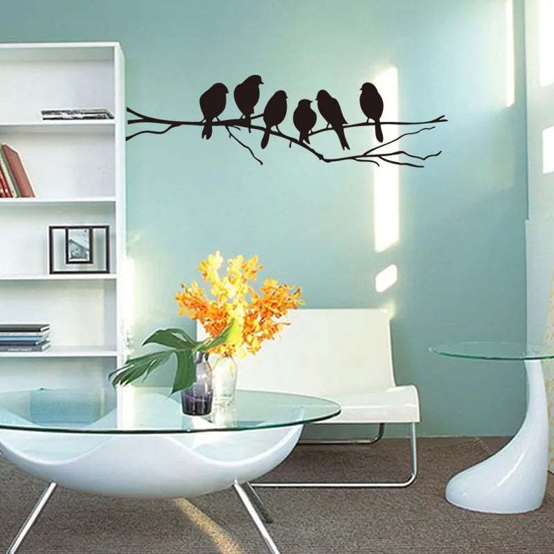 Black Bird On The Branch Wall Sticker