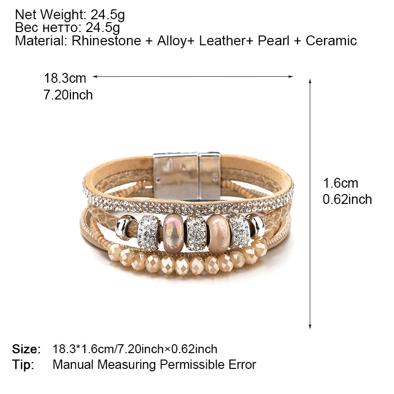 Amorcome Multilayer Leather Bracelet