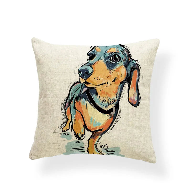 Animal Pillow Cover Watercolor Decorations