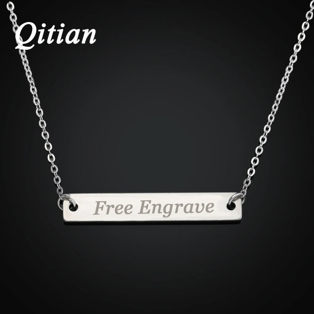 Personalized Bar Necklace For Women