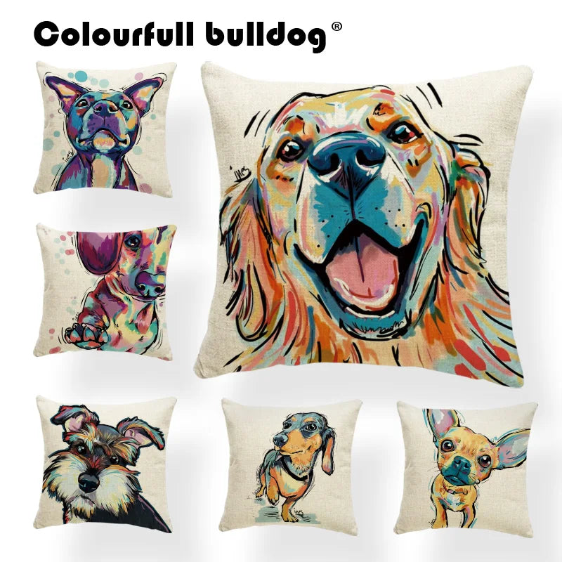 Animal Pillow Cover Watercolor Decorations