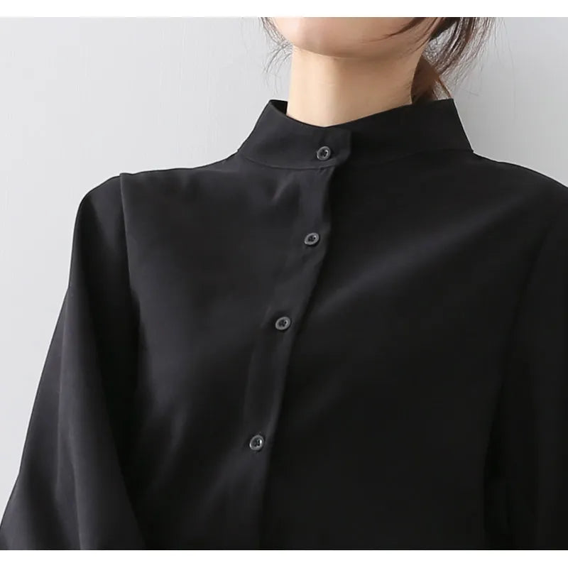 Big Lantern Sleeve Stand Collar Shirts