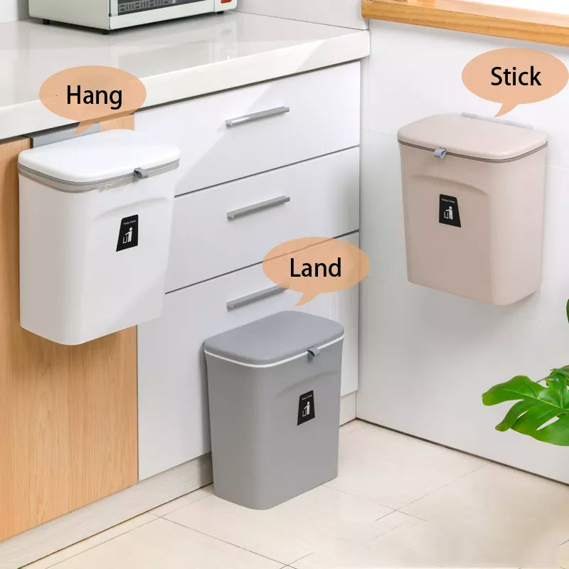 Kitchen Recycling Garbage basket Wall Mounted Trash Bin with lid