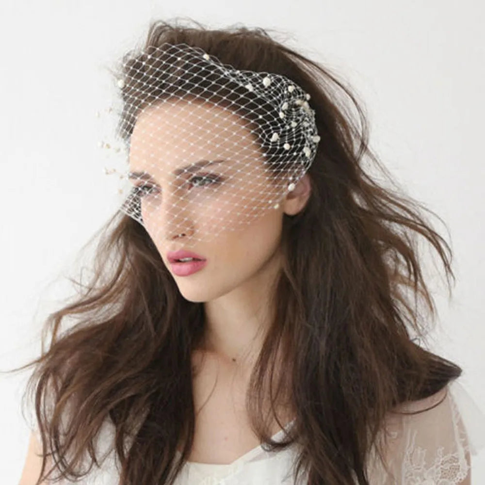 Crystals Birdcage Veil Wedding Hair Combs