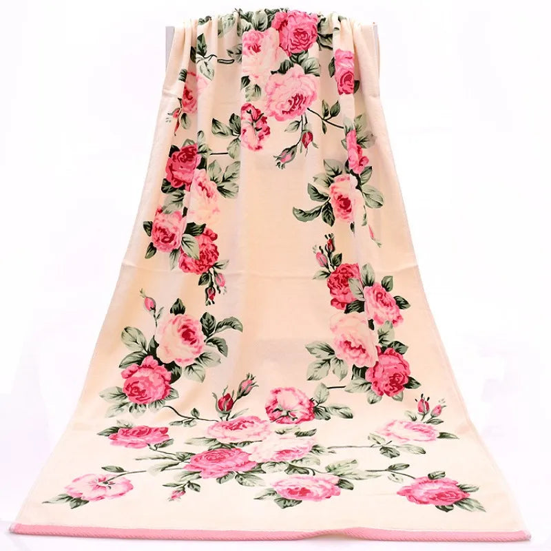 Women Peony Bathroom Towel