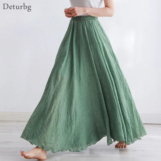 Casual Elastic High Waist Quality Maxi Skirt