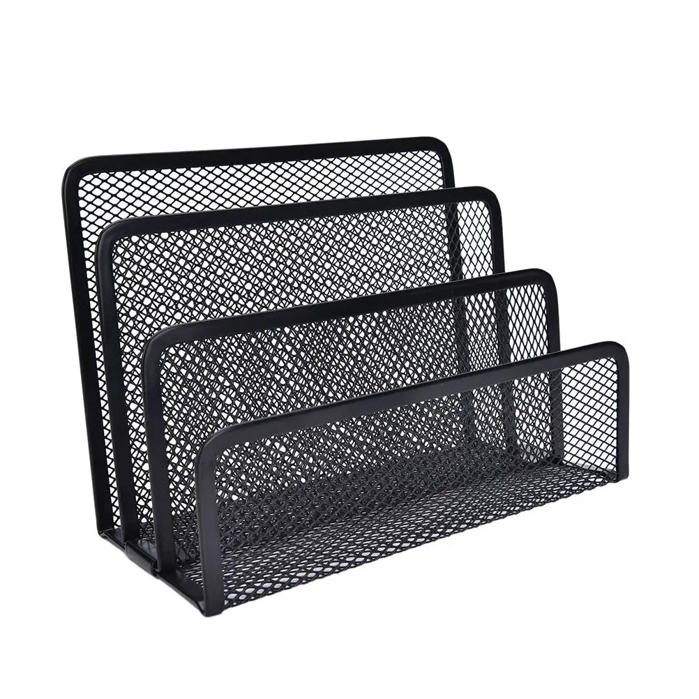 Black Metal Mesh Desk Organizer Set