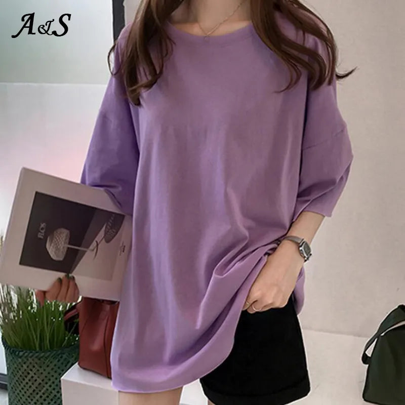 Oversized Women T-shirt Casual O-neck