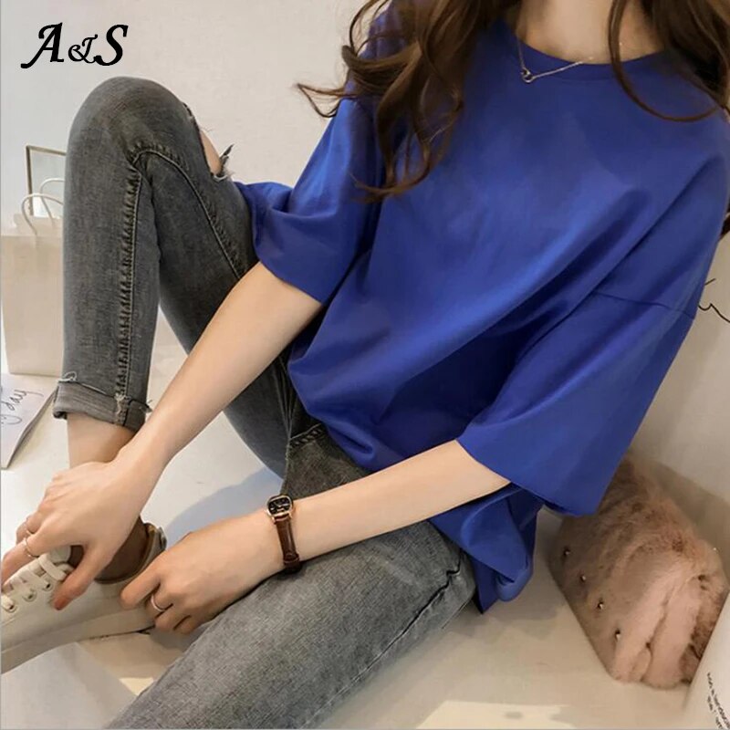 Oversized Women T-shirt Casual O-neck