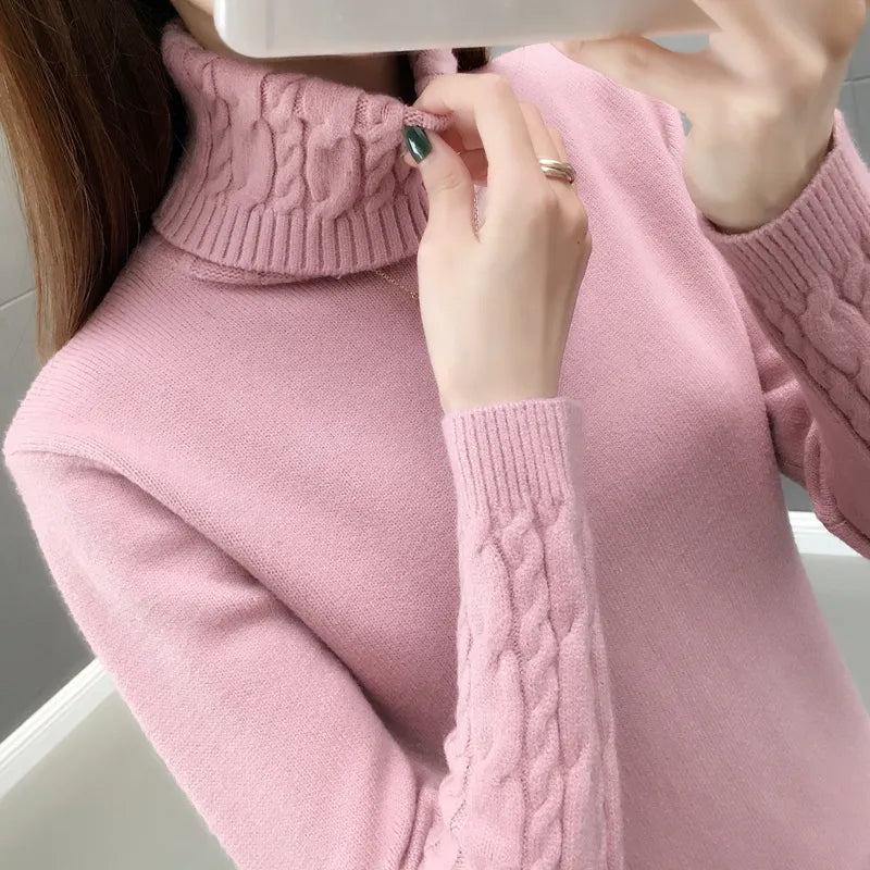 Women Pullovers Autumn Winter  Long Sleeves Thick Warm Sweater