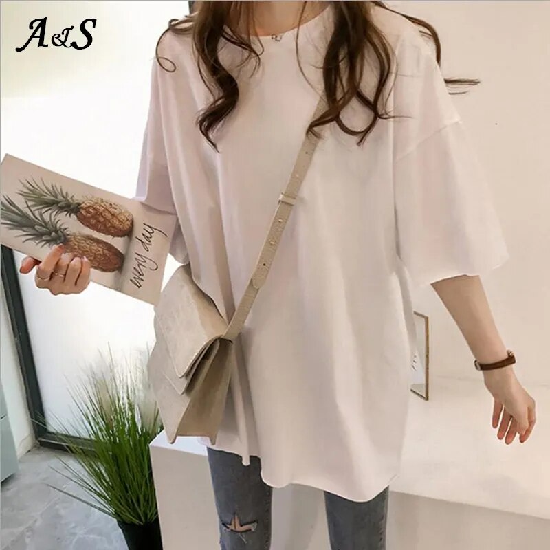 Oversized Women T-shirt Casual O-neck