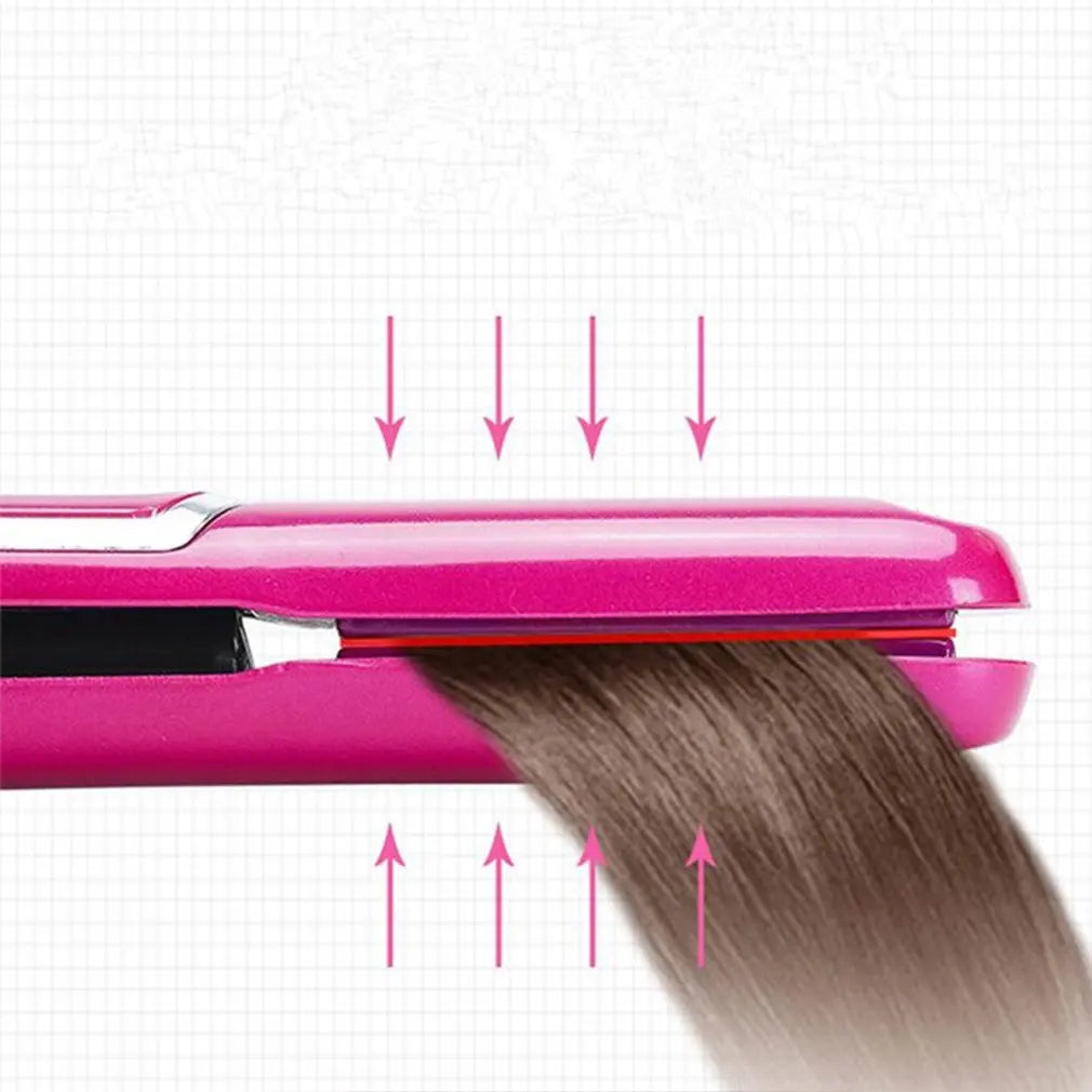 Hair Straightener USB Temperature Adjustable Straightening Iron with Charging Base